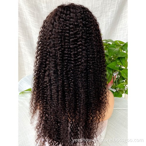 10 inch  virgin long kinky straight transparent hd human hair raw indian lace front wig